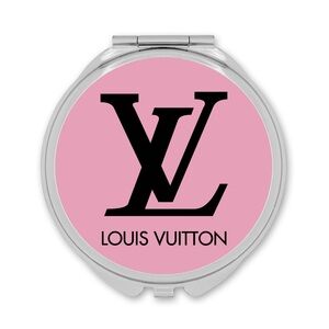 HANDMADE FASHION Round Silver Double Sided Compact Mirror